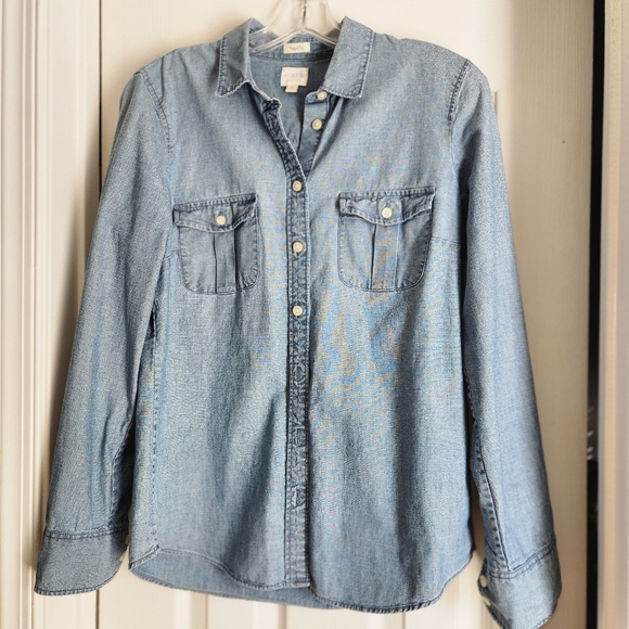 J Crew Women's Denim Shirt, size S, blue - Picture 3 of 11
